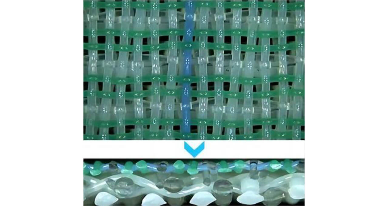 Estructura de tela de formación de triple capa
