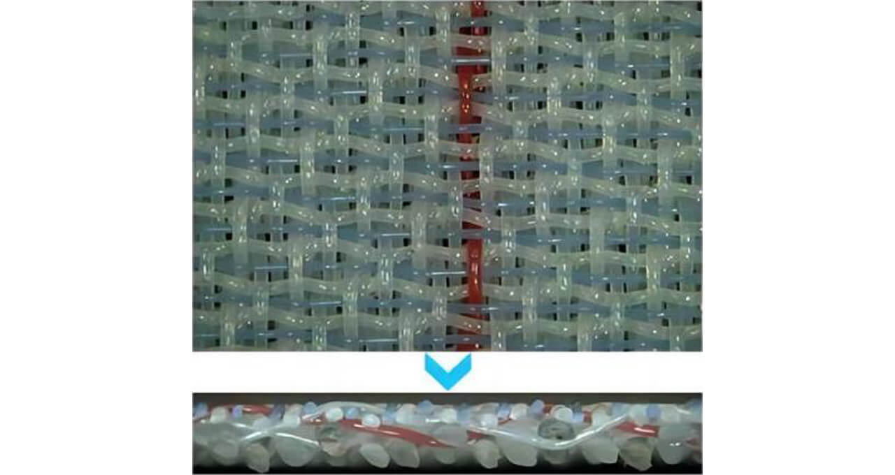 Estructura de tela de formación de 2,5 capas
